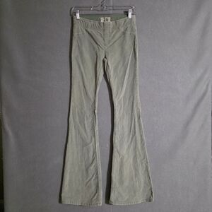 Free People Womens Green Penny Pull On Micro Corduroy Bell Bottom Pants Size 26